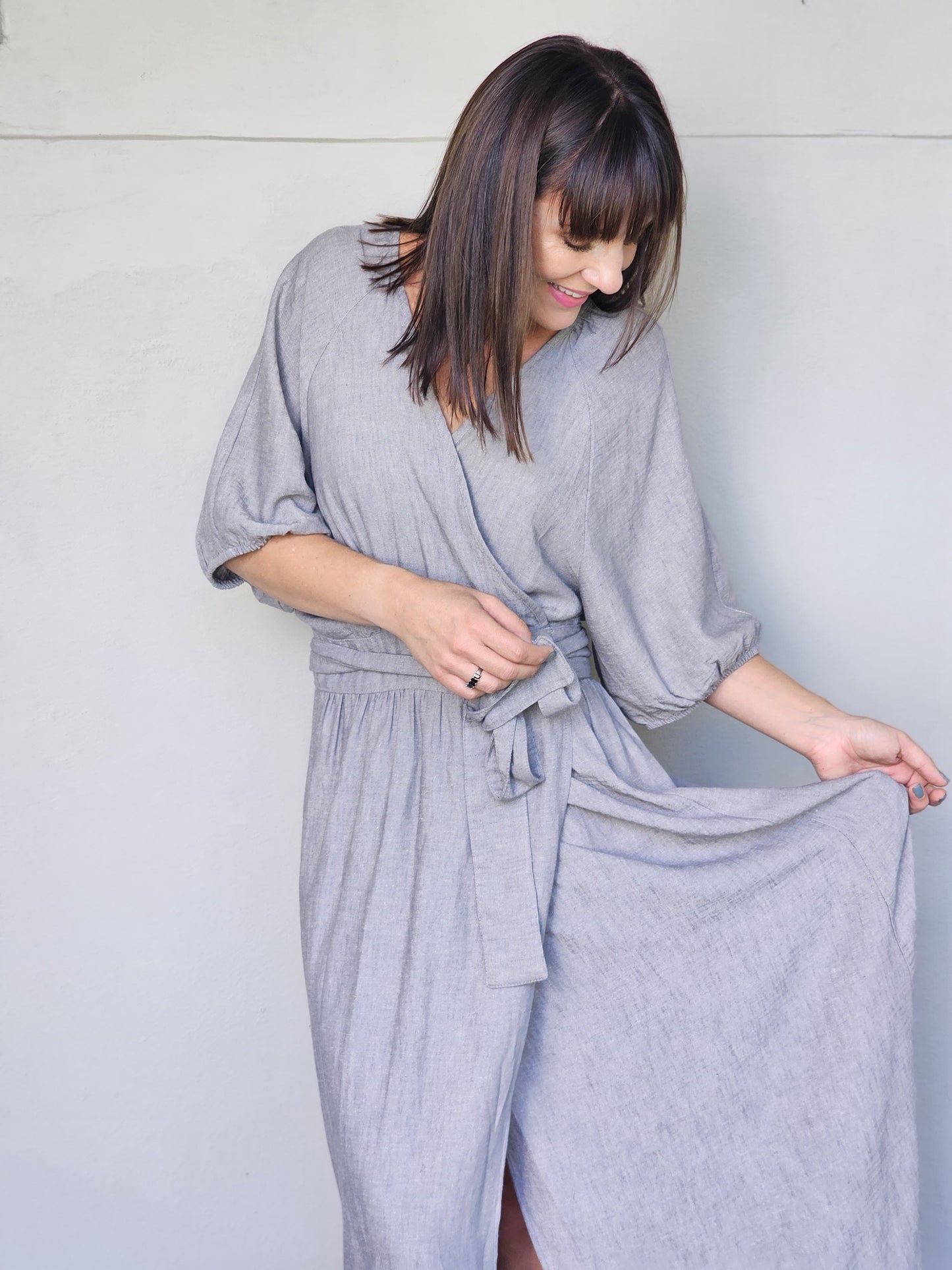 Nicole Wrap Dress - Silver