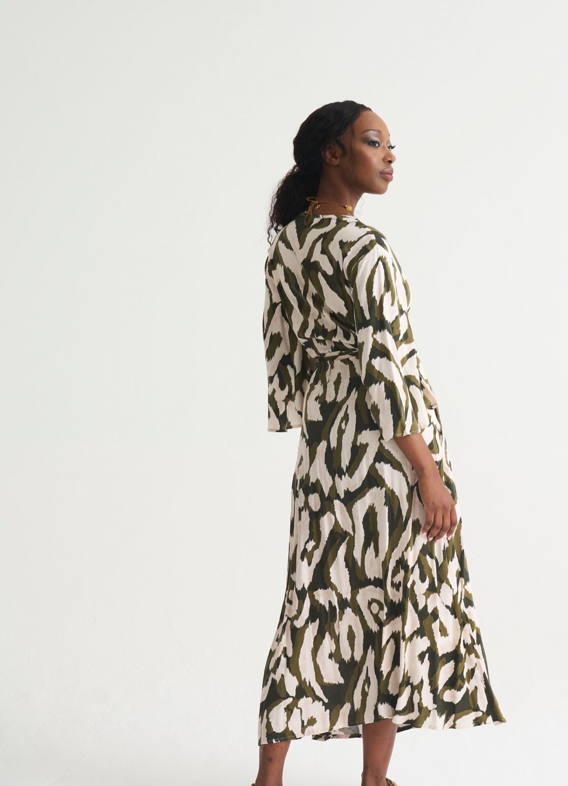 Olive Wrap Dress