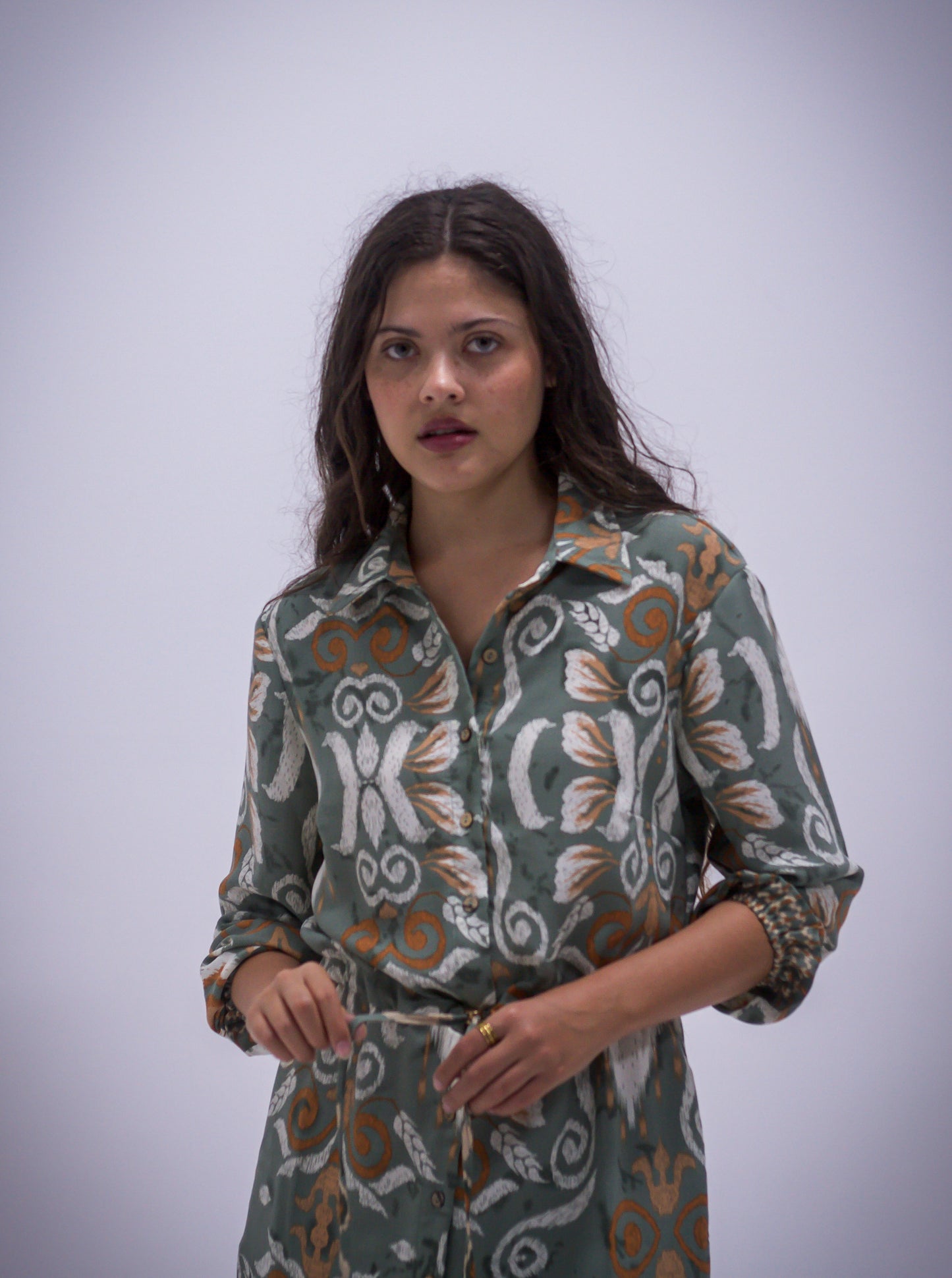 Rhea Dress - Boarder Print