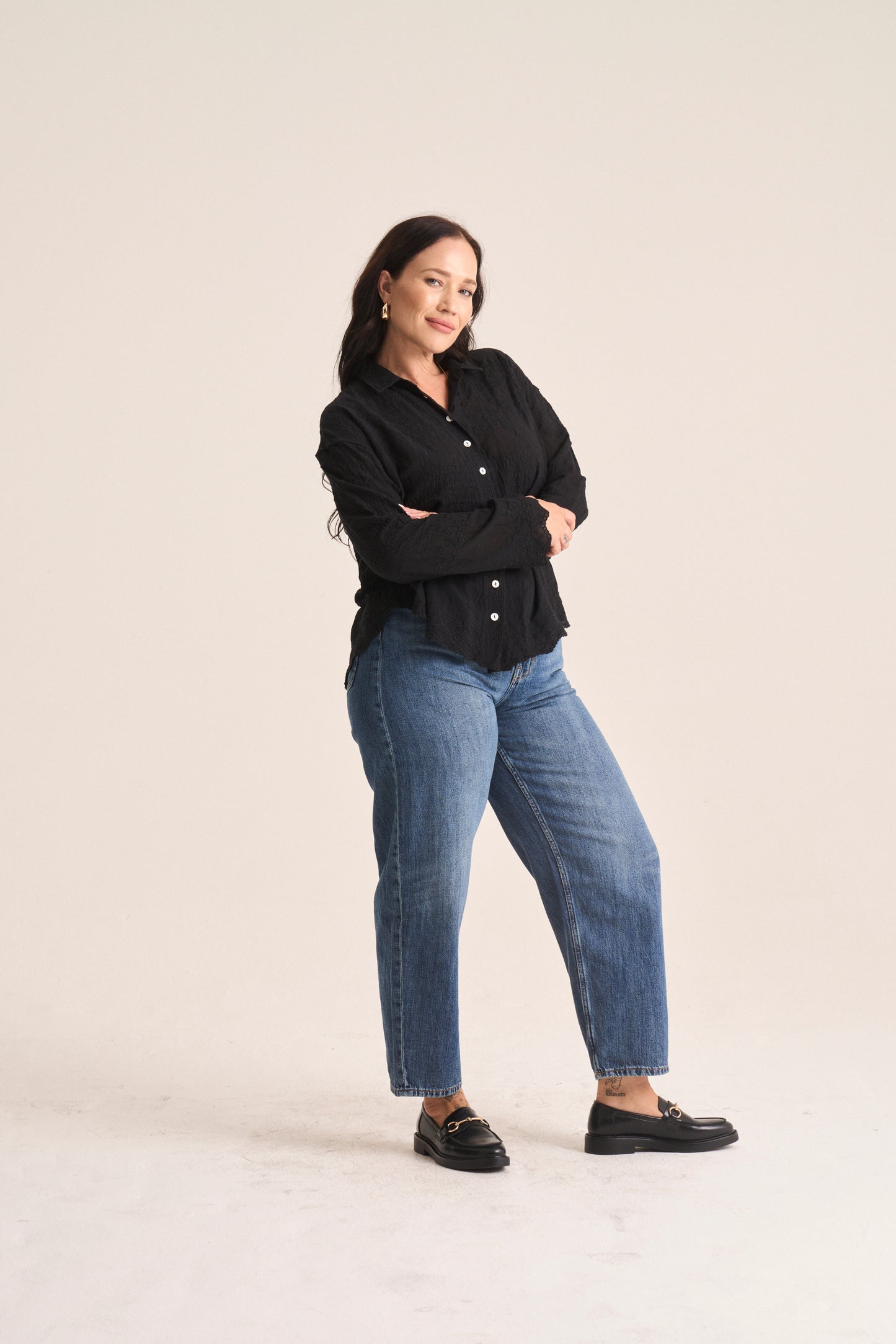Lavish Embroidered Black Shirt