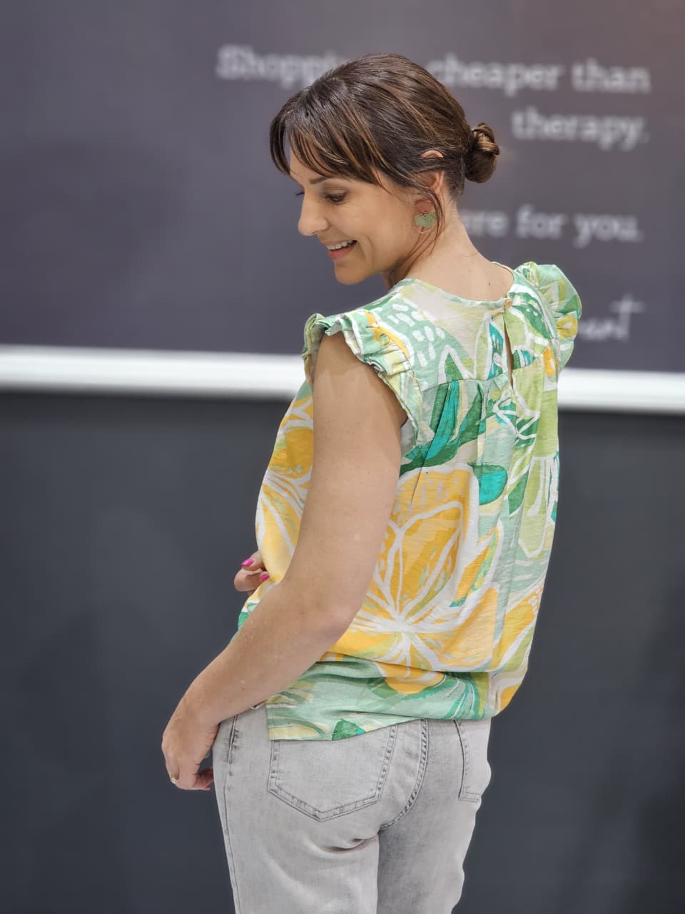 Bari Blouse Green And Yellow Floral