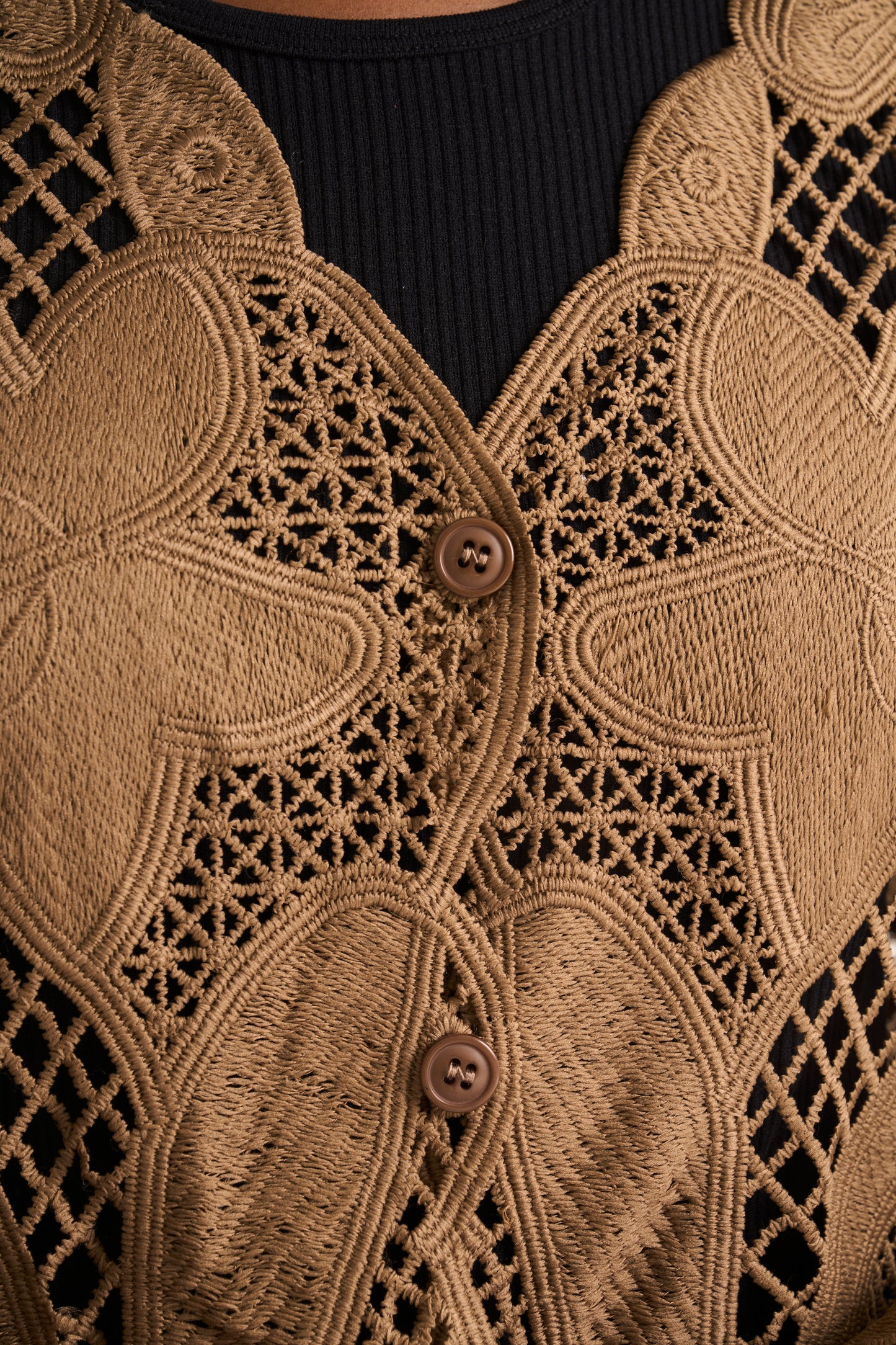 Angelique Cardigan in Chocolate and Black