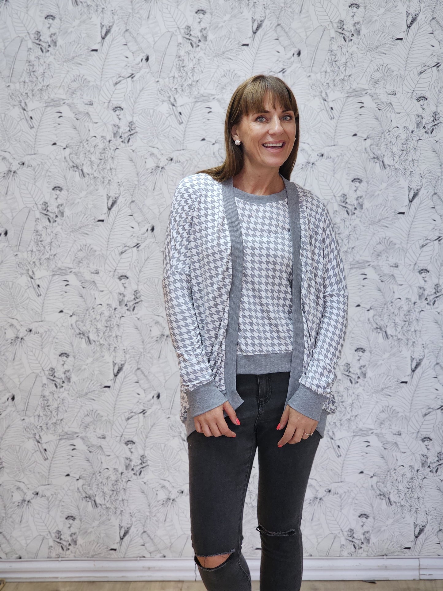 Grey Houndstooth Jersey