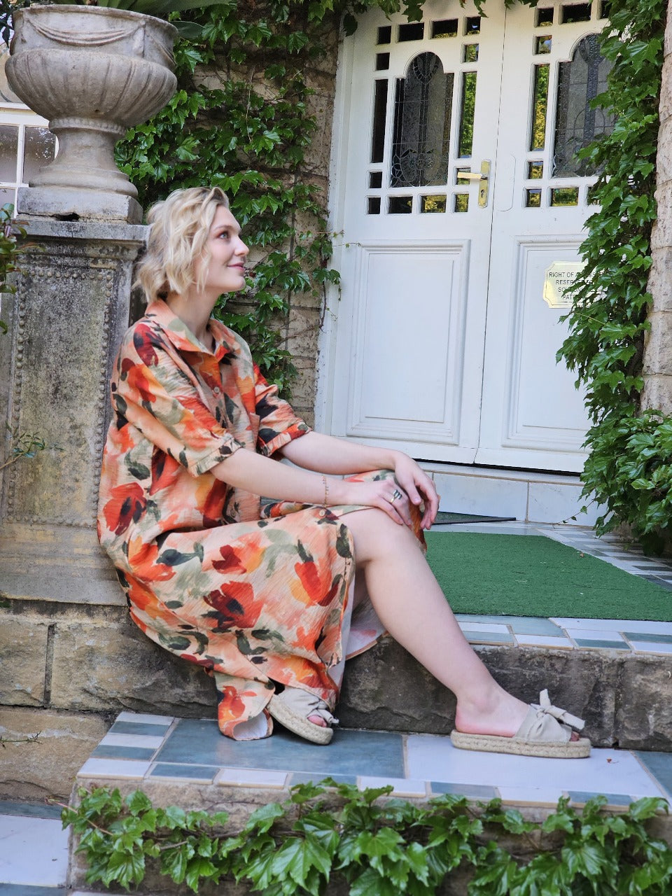 Savannah Peach Floral Dress
