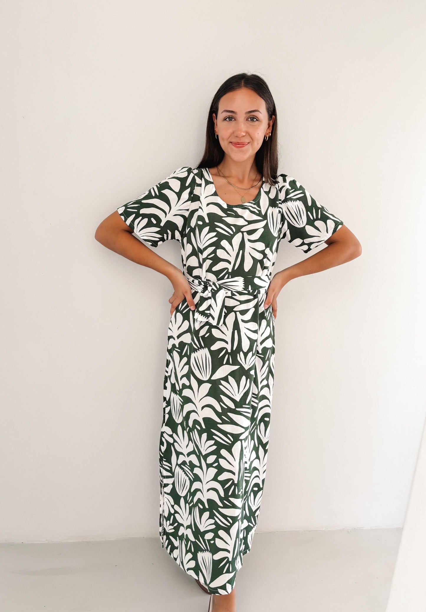 Leah Olive Maxi Dress