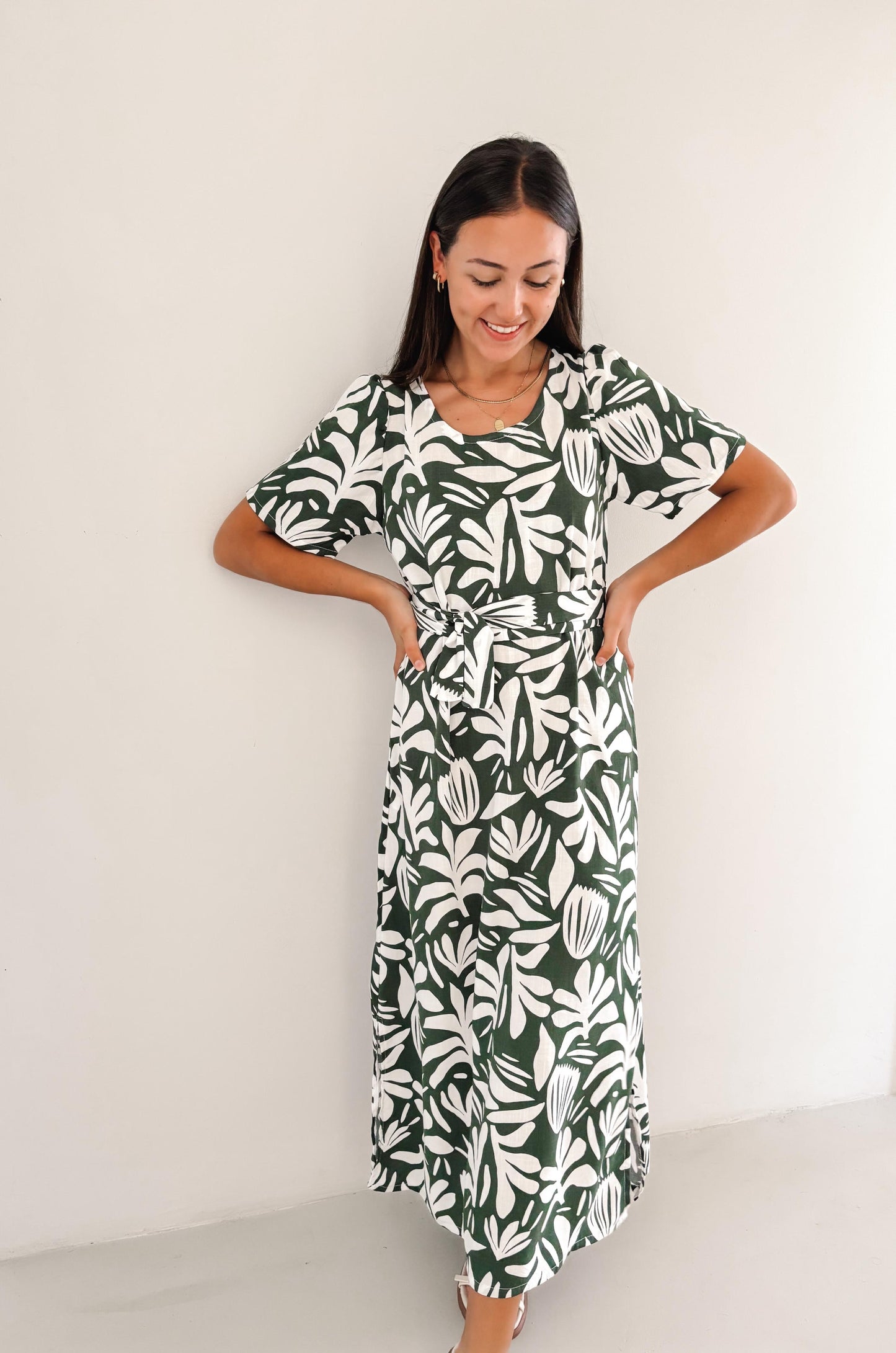Leah Olive Maxi Dress