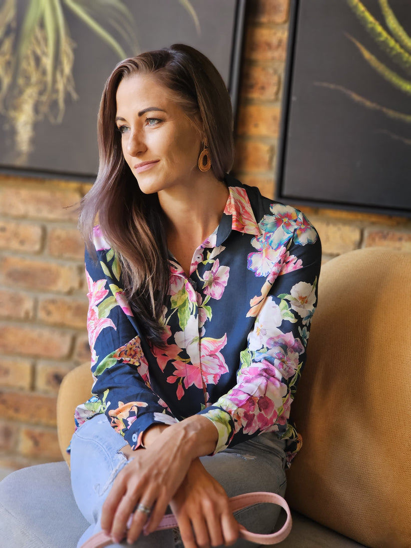 Harper Midnight Pansy Shirt