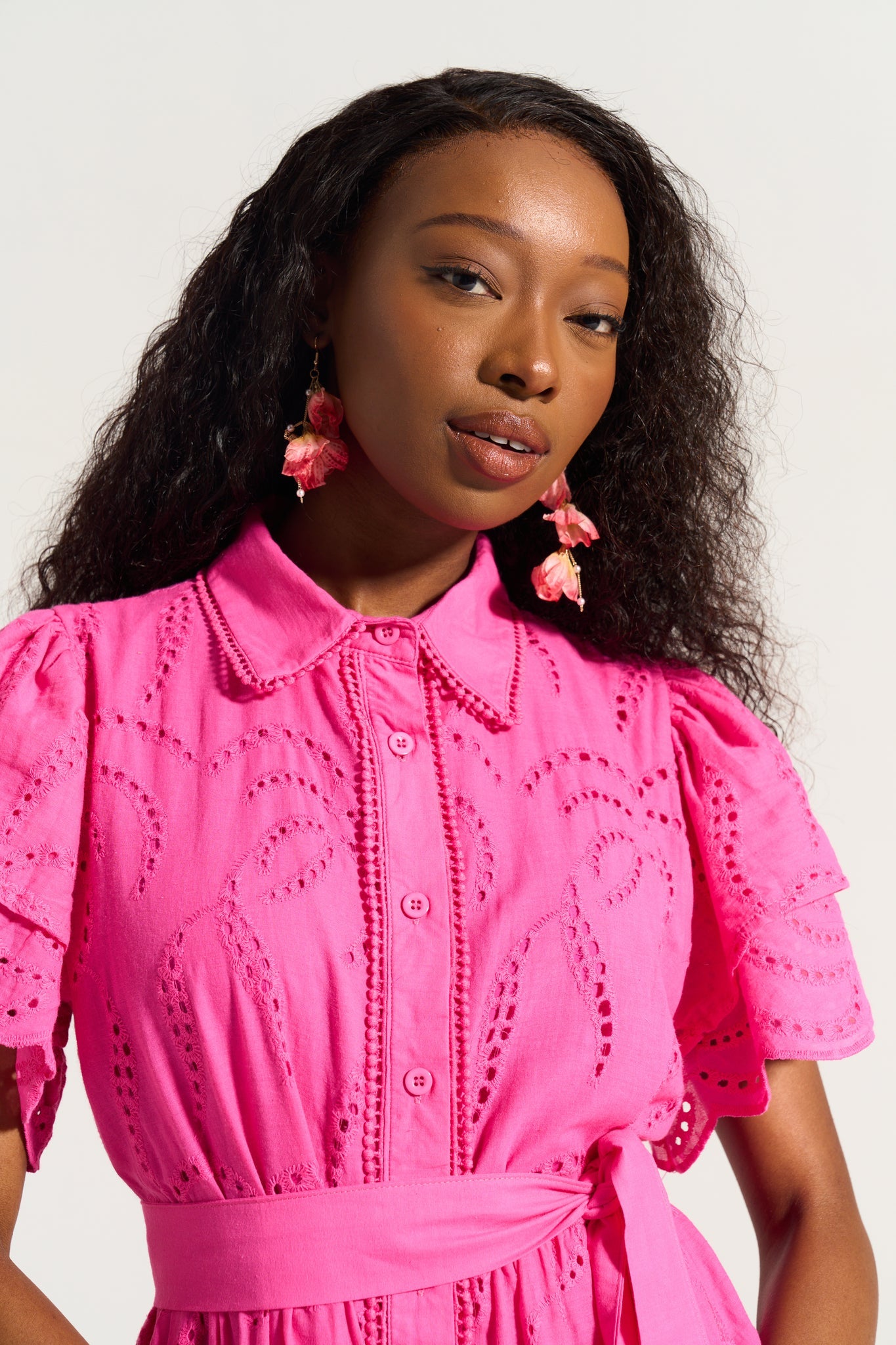 Fria Cotton Anglaise Dress Pink