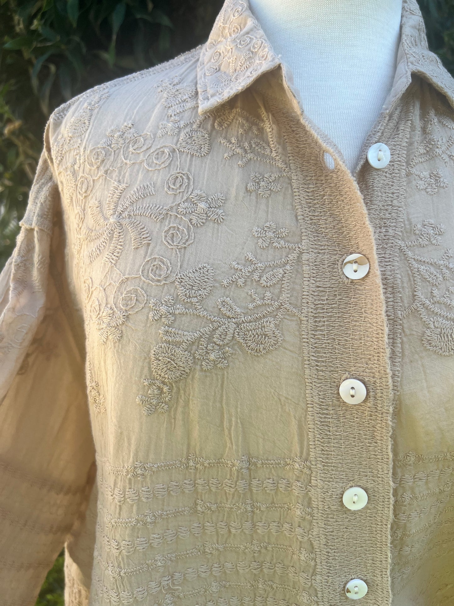 Lavish Embroidered Stone Shirt