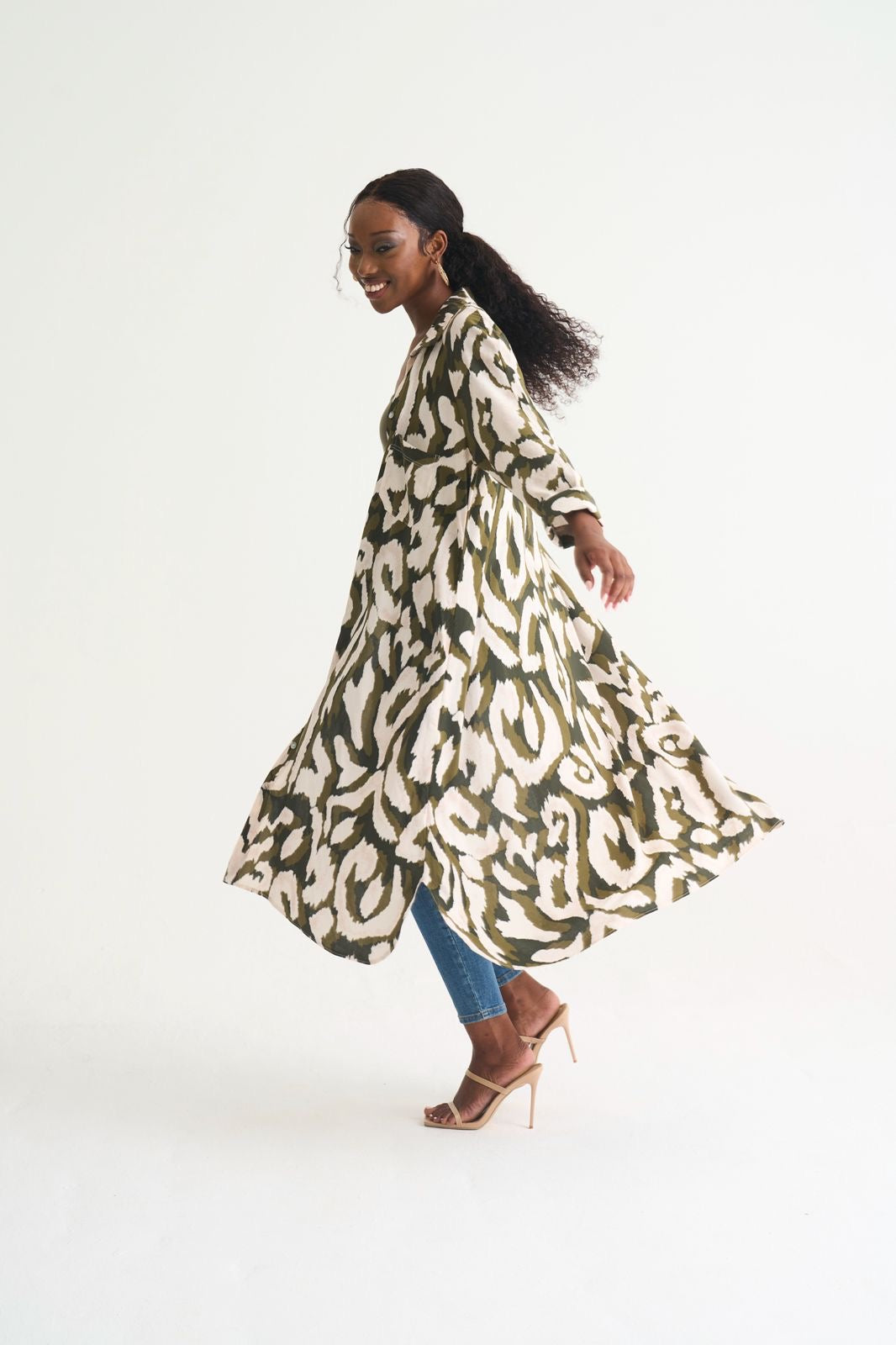 Misty Shirt Dress - Olive