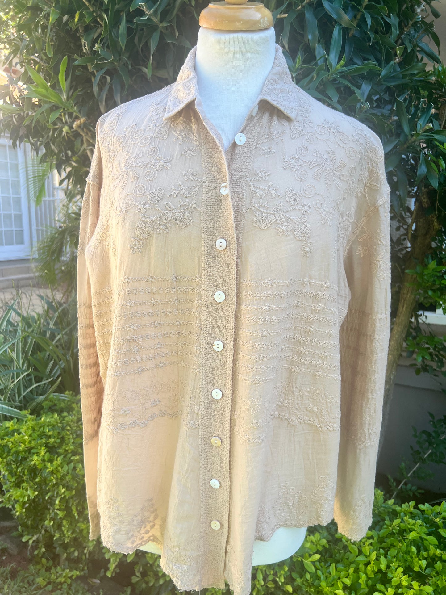 Lavish Embroidered Stone Shirt