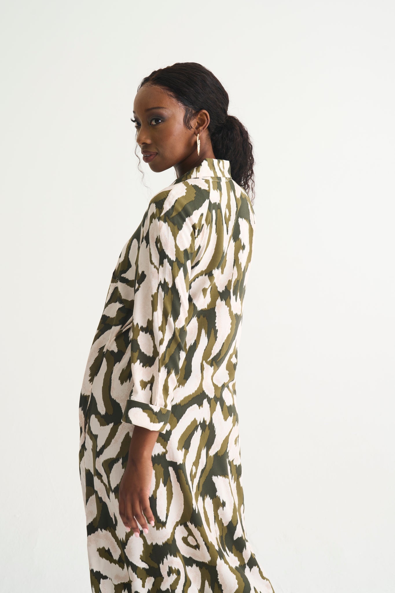 Misty Shirt Dress - Olive