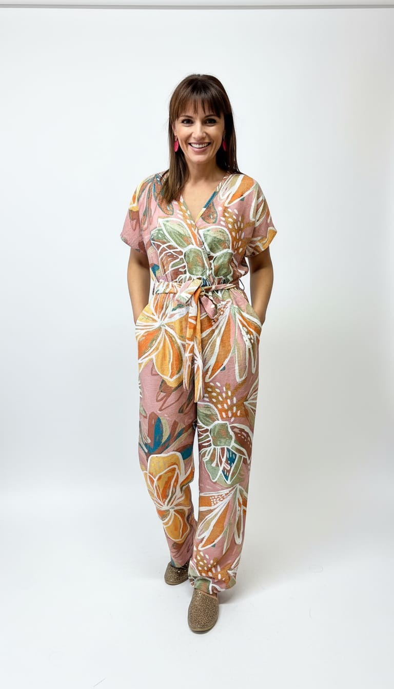 Jennifer Jumpsuit Peach Floral