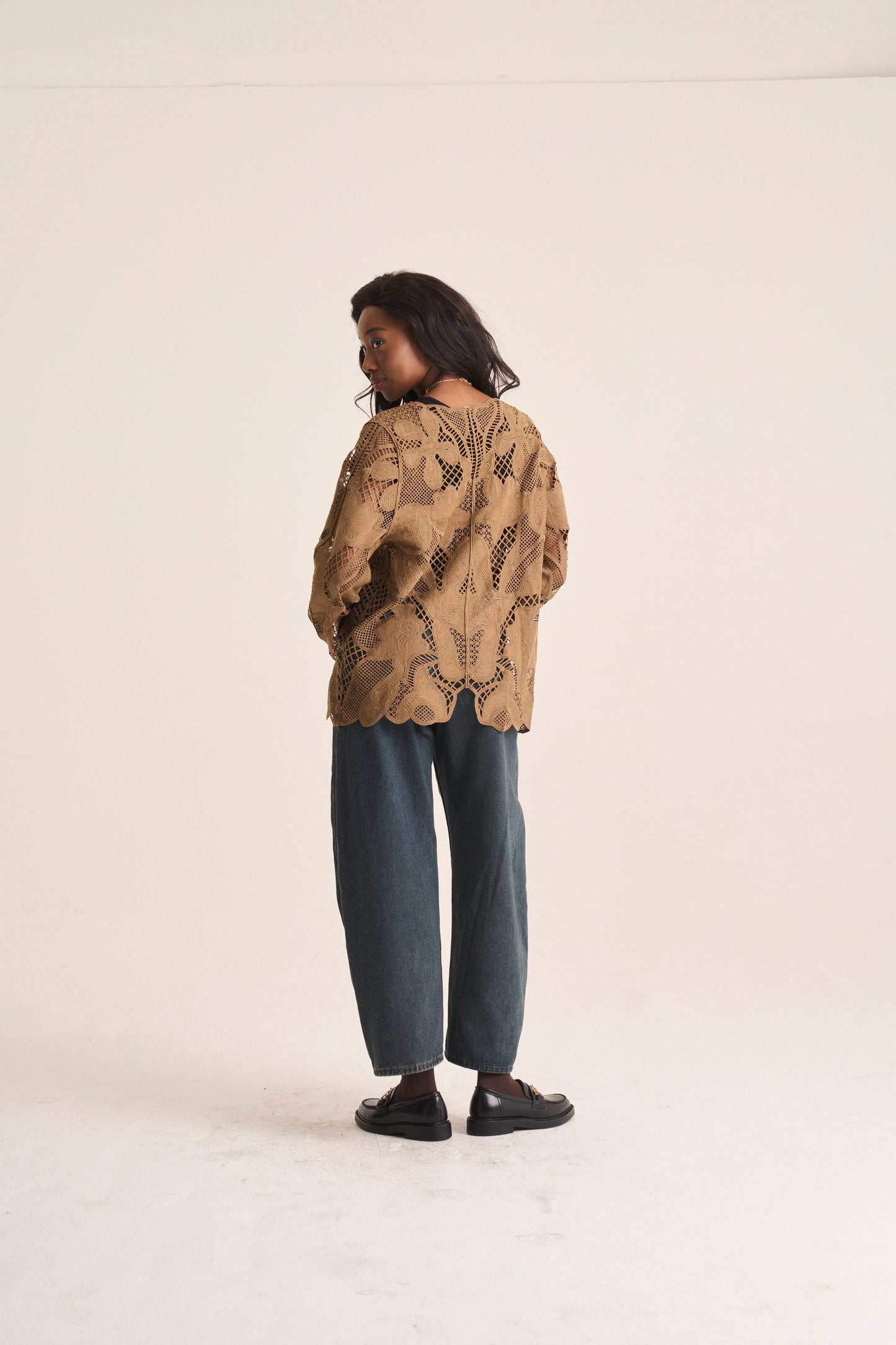 Angelique Cardigan in Chocolate and Black
