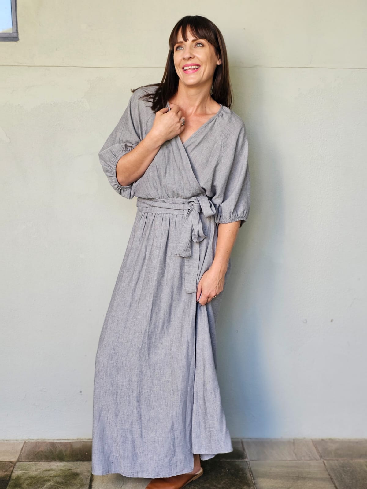 Nicole Wrap Dress - Silver