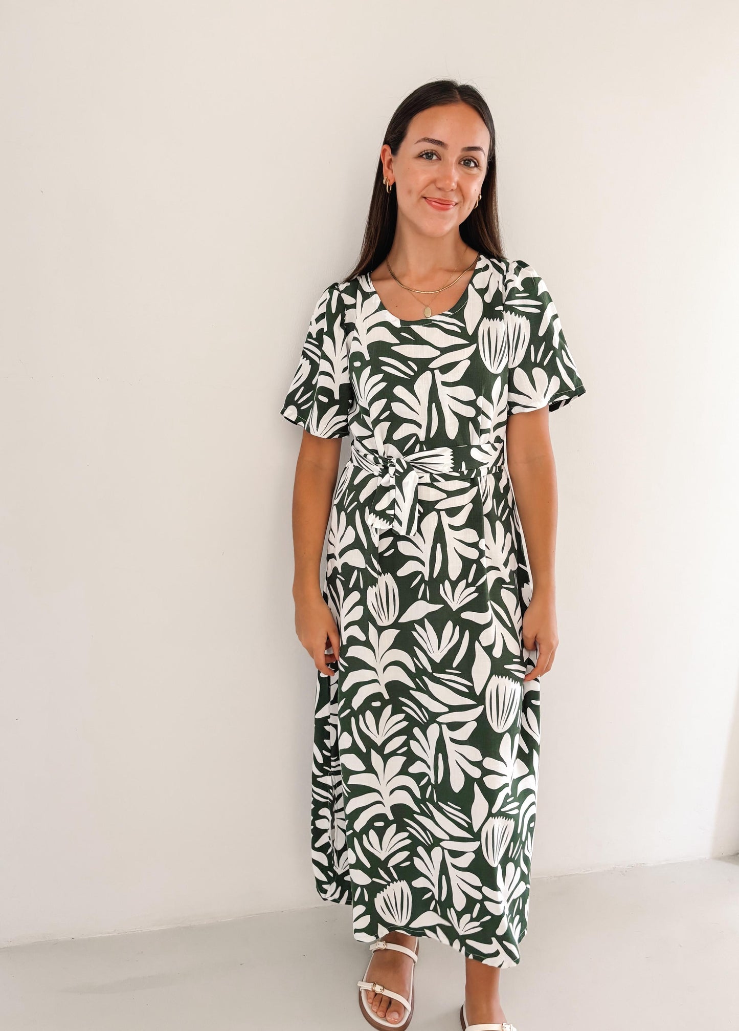 Leah Olive Maxi Dress