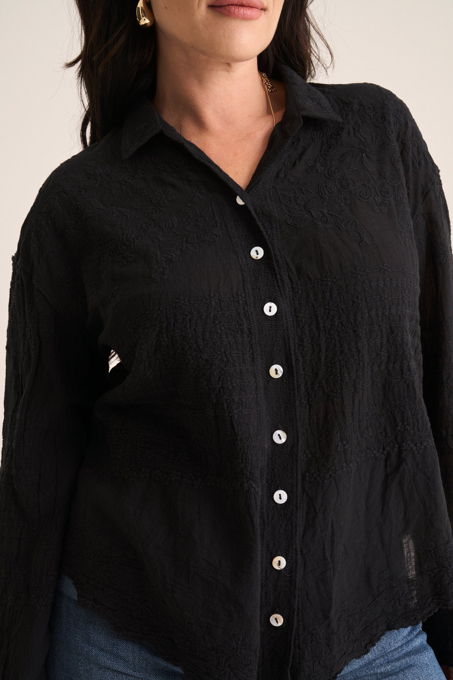 Lavish Embroidered Black Shirt
