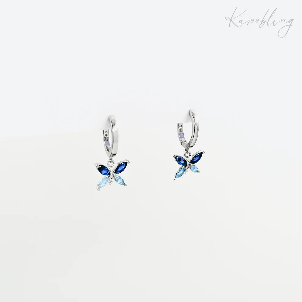 Sterling Silver Butterfly Huggie Earrings