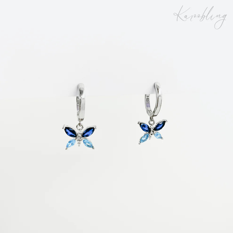 Sterling Silver Butterfly Huggie Earrings