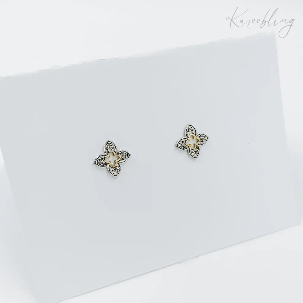 Mixed Metal Stud Earrings