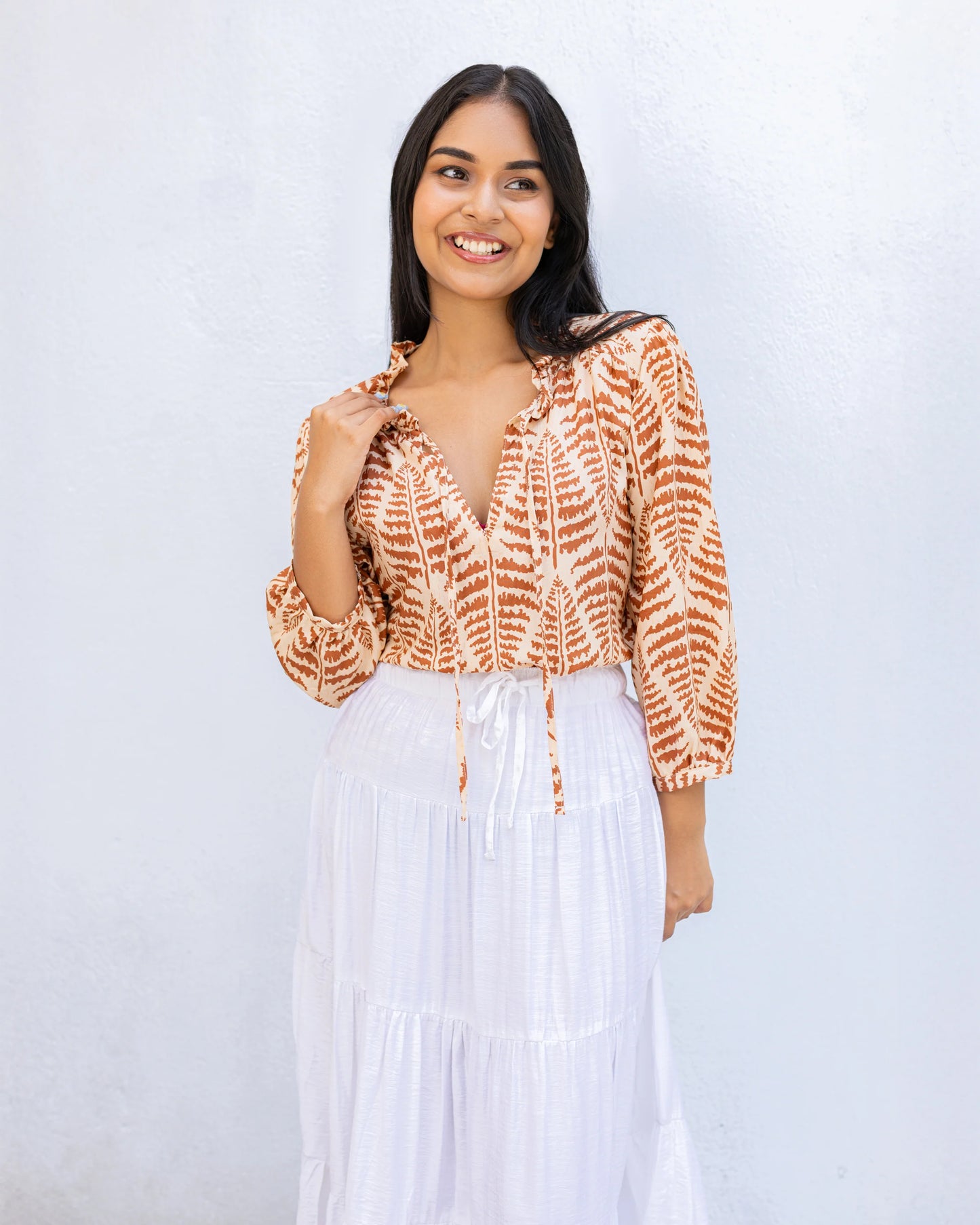 Shonali Cotton Top - Brown