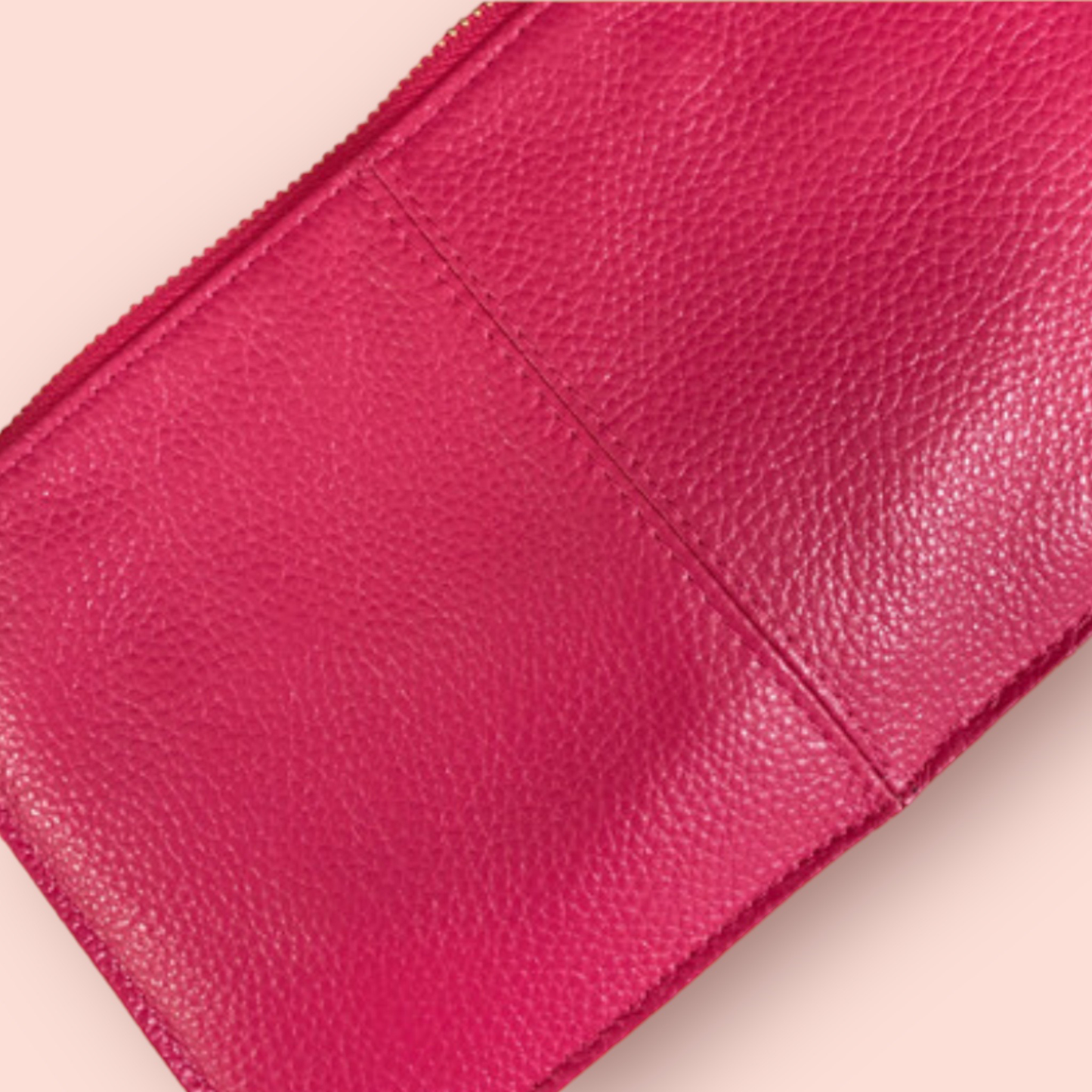 Genuine Leather Fuchsia Clutch