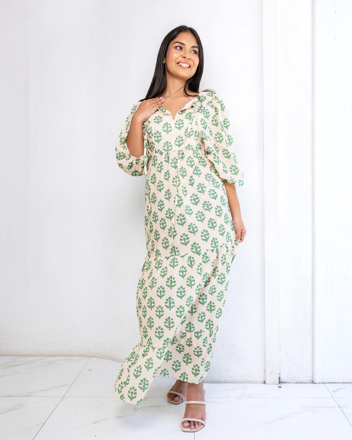 April Maxi Green Dress