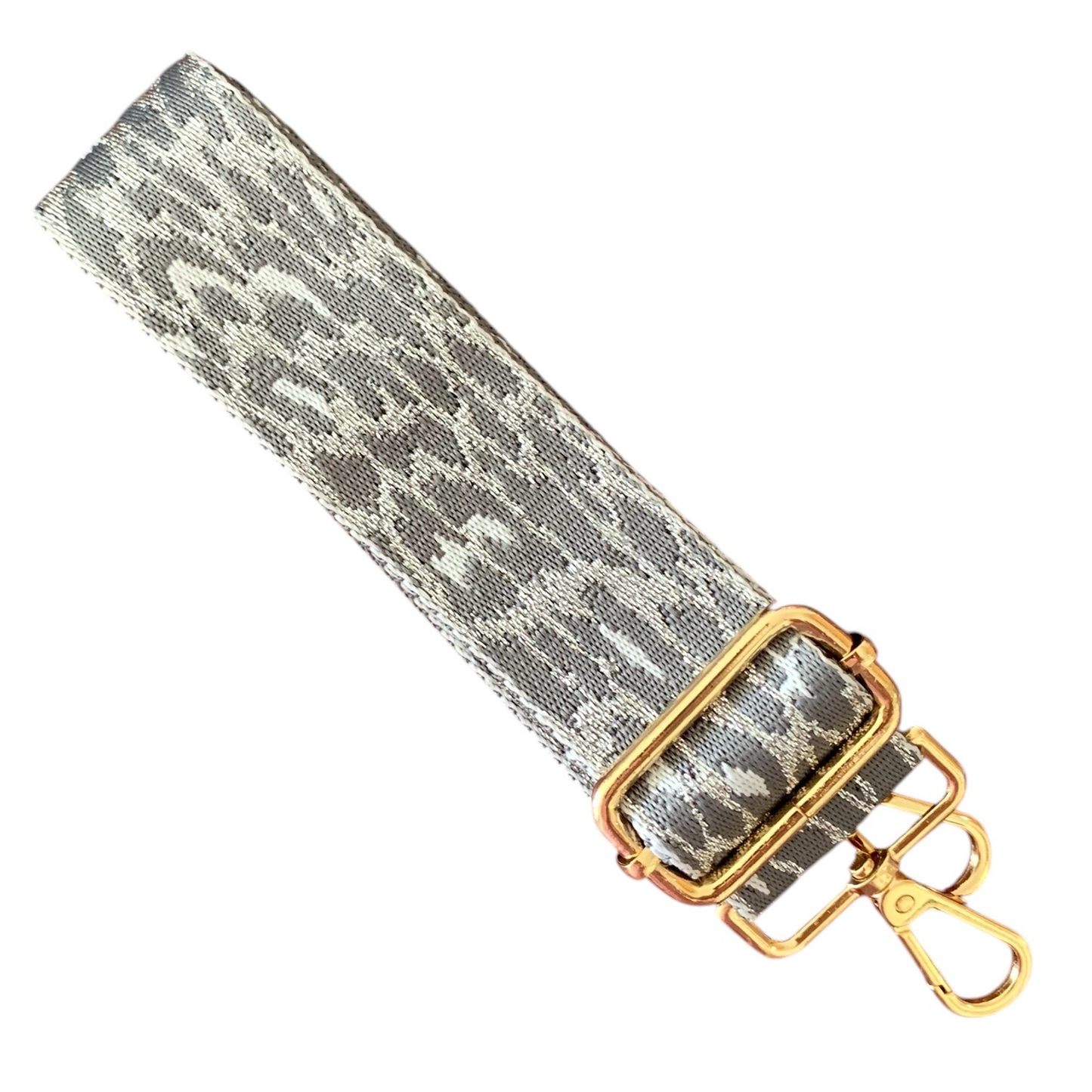 Grey & Silver Leopard Bag Strap