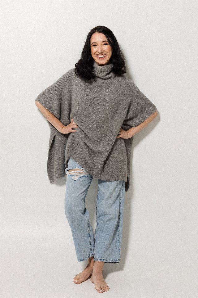 Lana Layer Poncho - Grey
