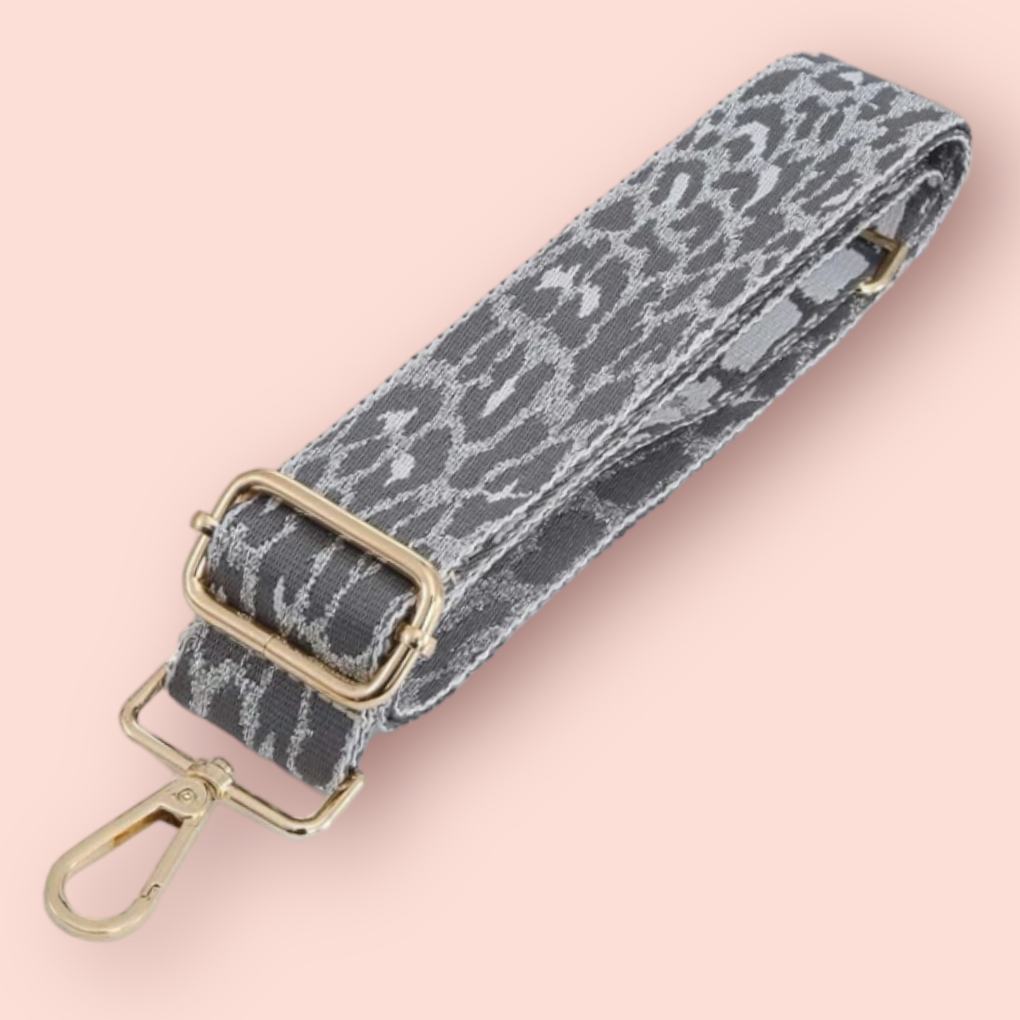 Grey & Silver Leopard Bag Strap