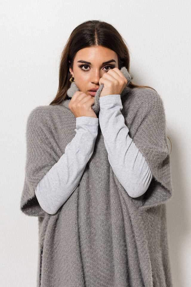 Lana Layer Poncho - Grey