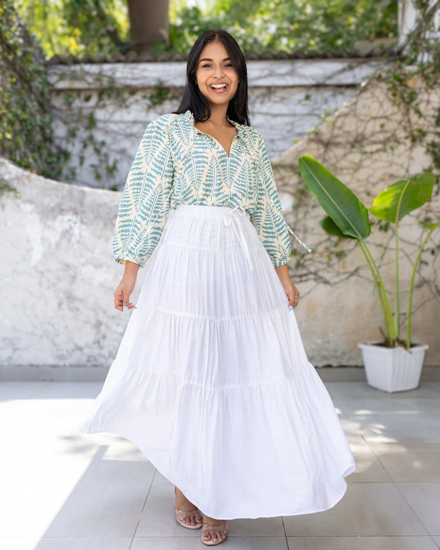 Shonali Cotton Top - Light Blue