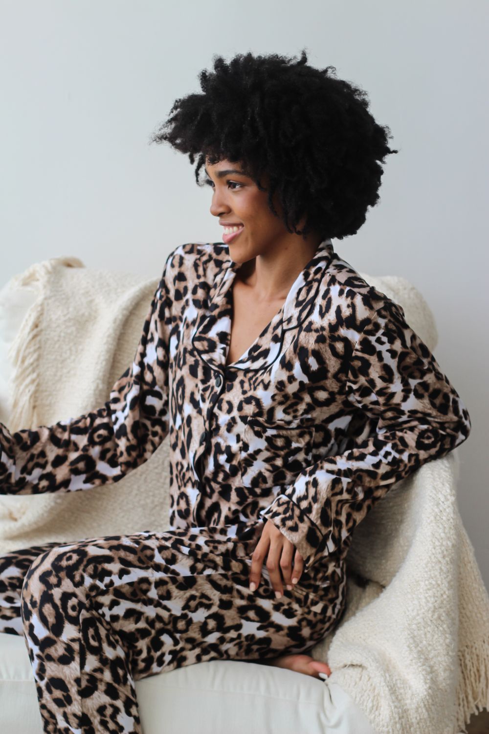 Leopard Print Classic Long Pjs