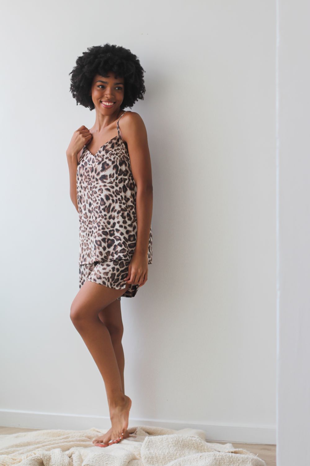 Leopard Print Strappy Pjs