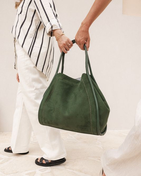 Sutton Suedette in Forest Green