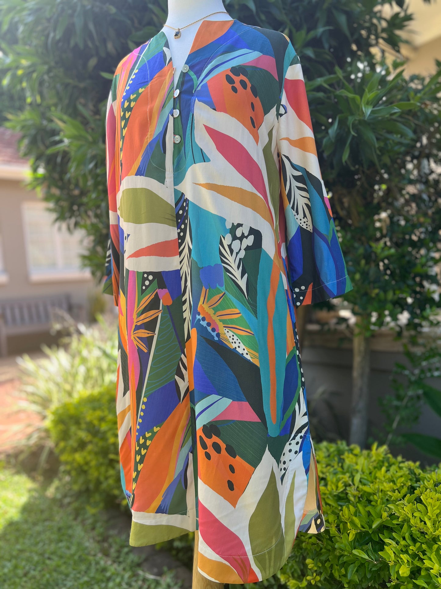 Water Colour Midi Tunic Dress