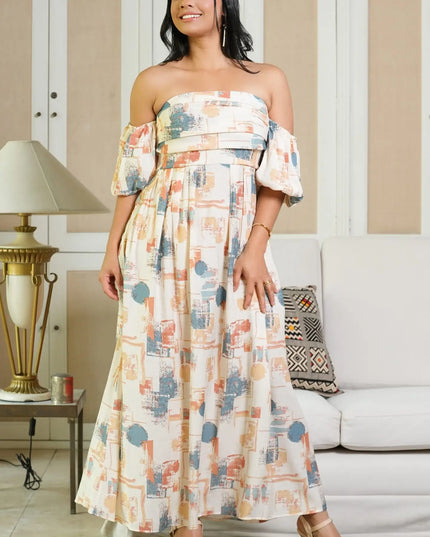 Puff Sleeve Maxi Dress