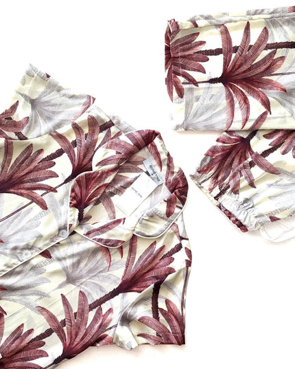 Pink Palm Short Sleeves Pjs Set