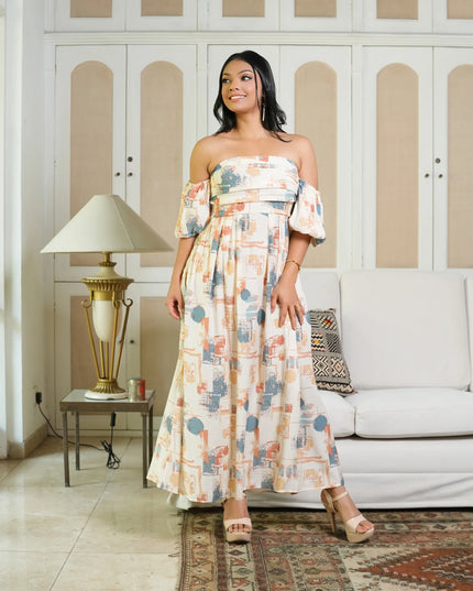 Puff Sleeve Maxi Dress