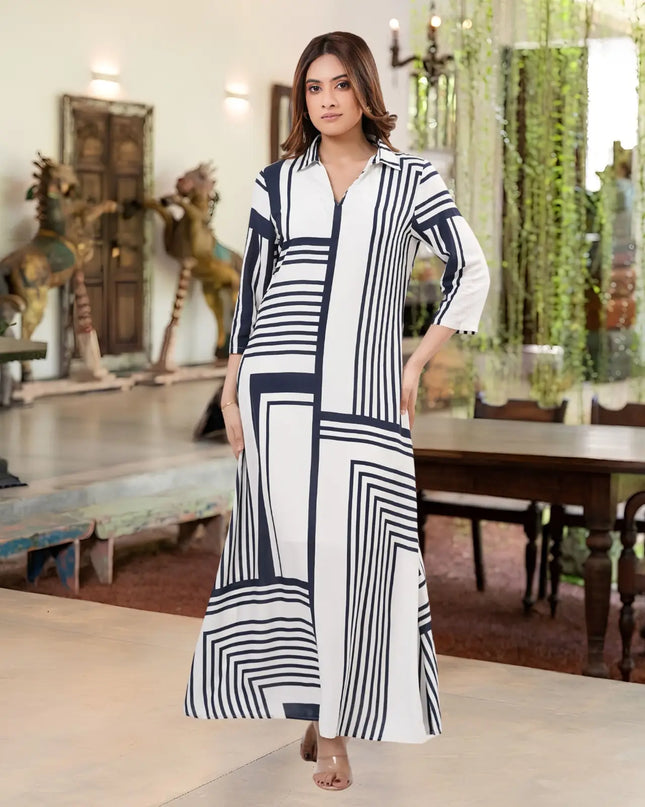 Monochrome Block Dress