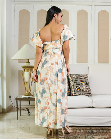 Puff Sleeve Maxi Dress