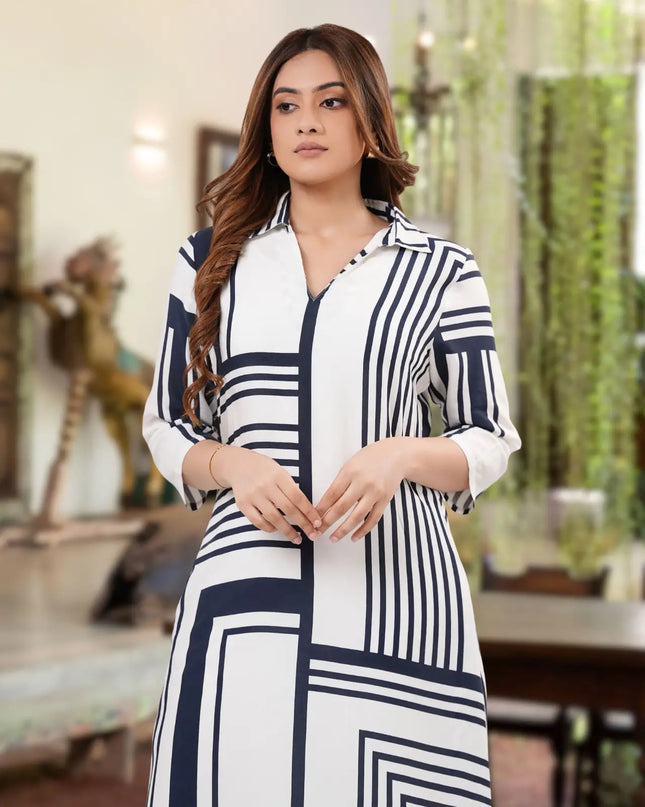 Monochrome Block Dress