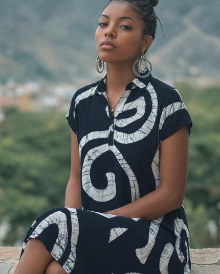 Geometric Black Dress