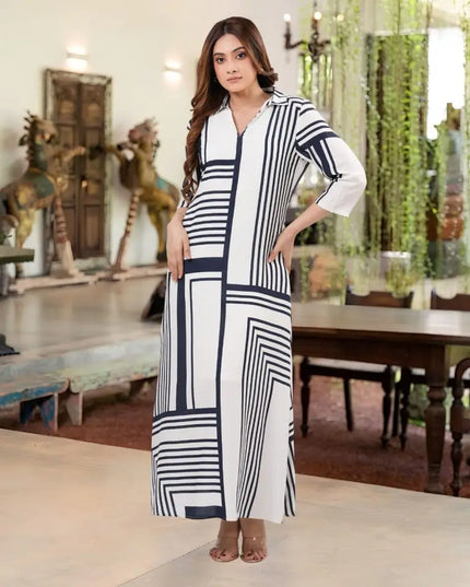 Monochrome Block Dress