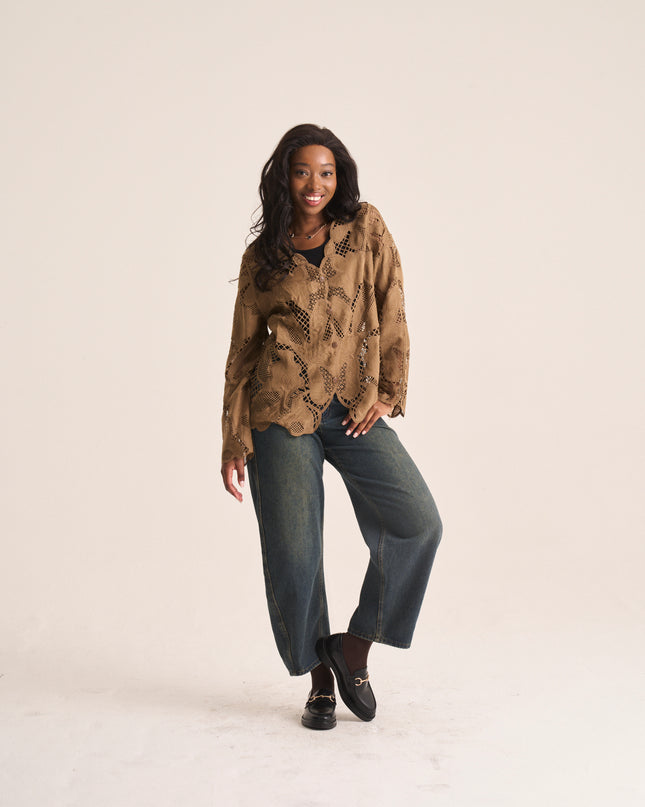 Angelique Cardigan in Chocolate and Black