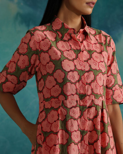 Strawberry Pleated Dress