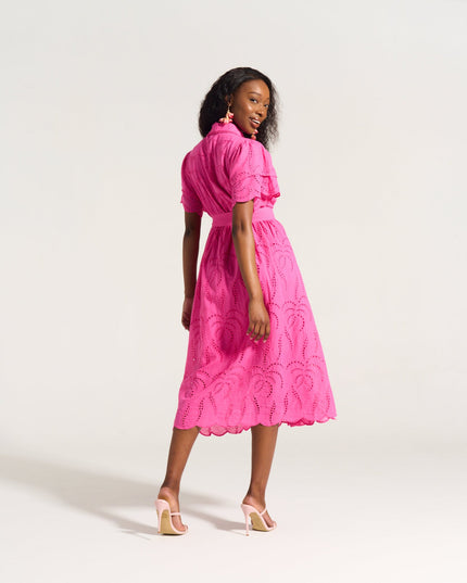 Fria Cotton Anglaise Dress Pink