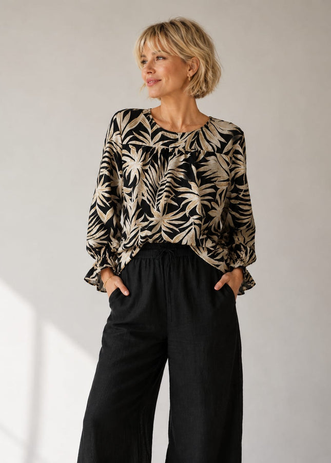 Ziro - Golden Palm Blouse