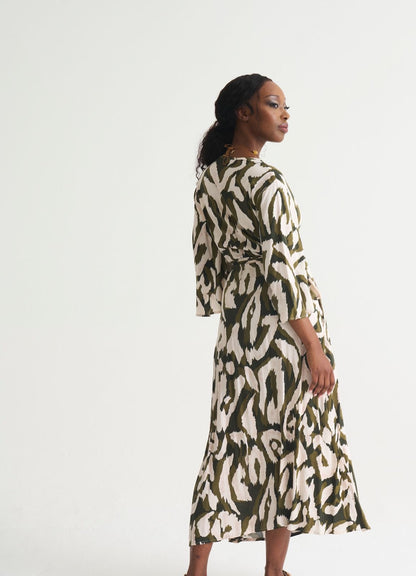 Olive Wrap Dress