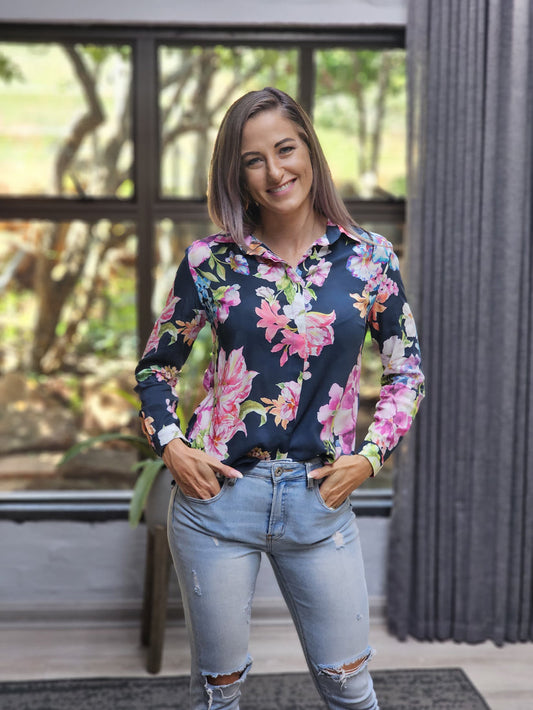 Harper Midnight Pansy Shirt
